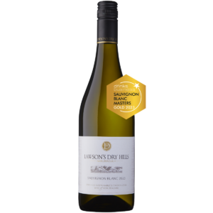 Lawson's Dry Hills Sauvignon Blanc with a drinks business masters gold 2023 medal