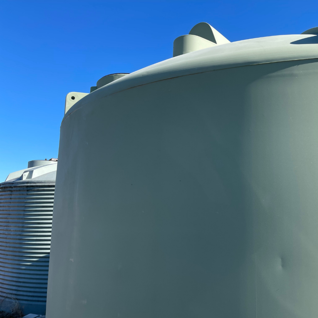 water tanks with sky