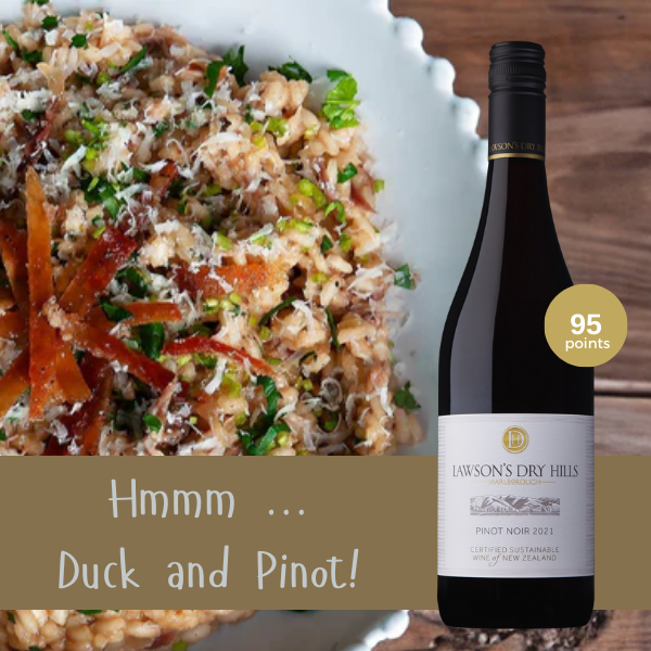 Duck No Stir Risotto with pinot noir